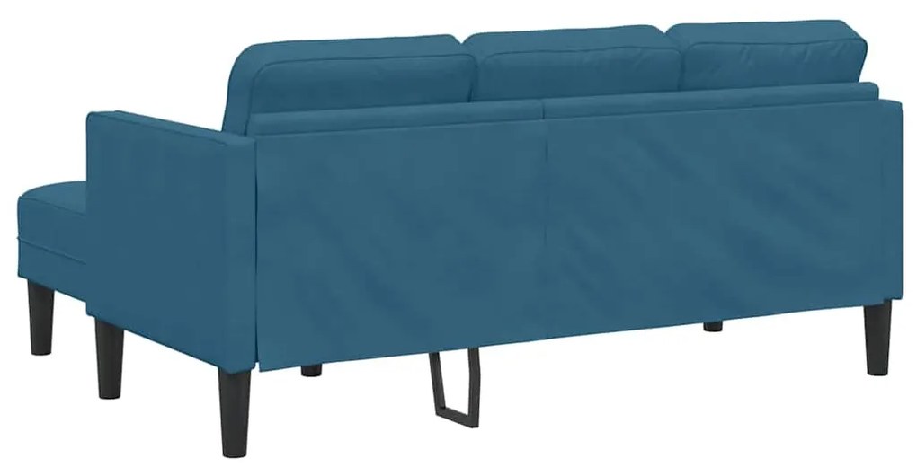 Sofá de Jardim vidaXL com Banco e Almofadas em Veludo Azul em L