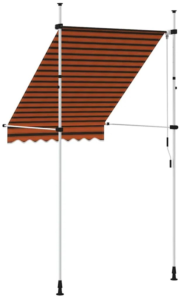 Toldo retrátil manual 150 cm laranja e castanho