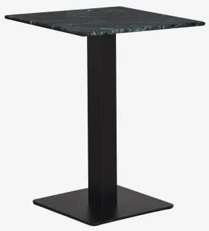 Square Bar Table In Livanto Natural Stone 60 X 60 Cm & Mármore Verde Big Flower - Preto - Sklum