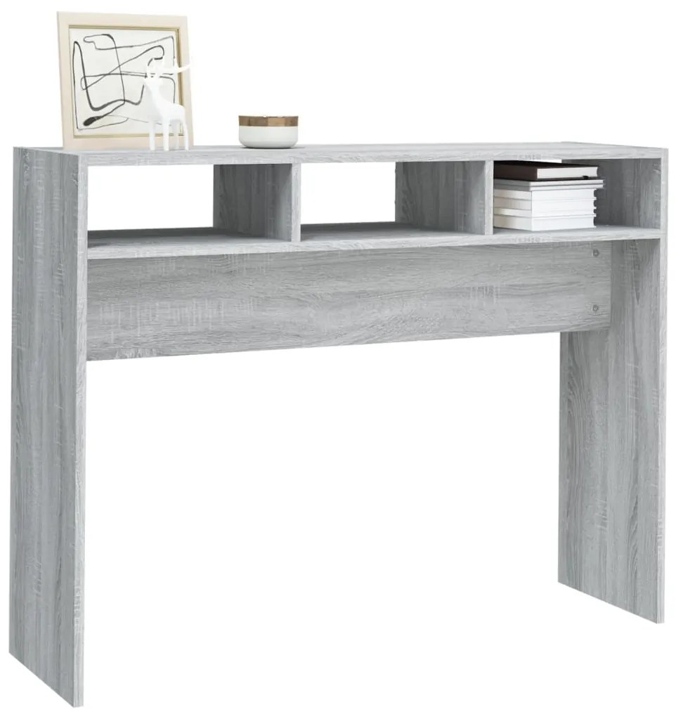 Mesa consola 105x30x80 cm derivados de madeira cinzento sonoma