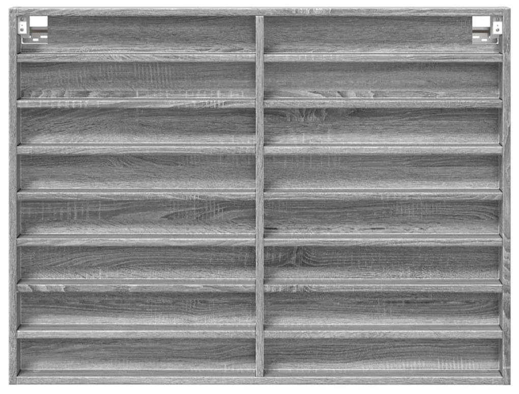 Armário vitrine 100x8,5x75 cm derivados de madeira cinza sonoma