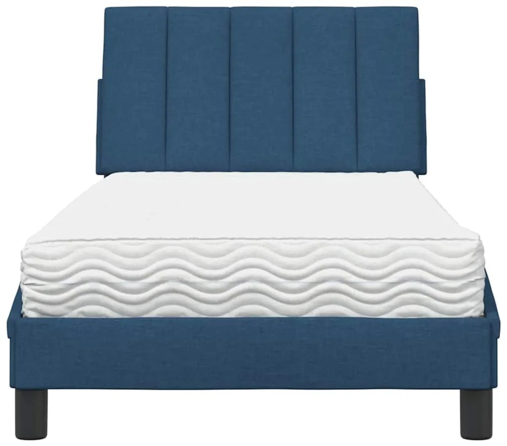 Cama com colchão 90x200 cm tecido azul