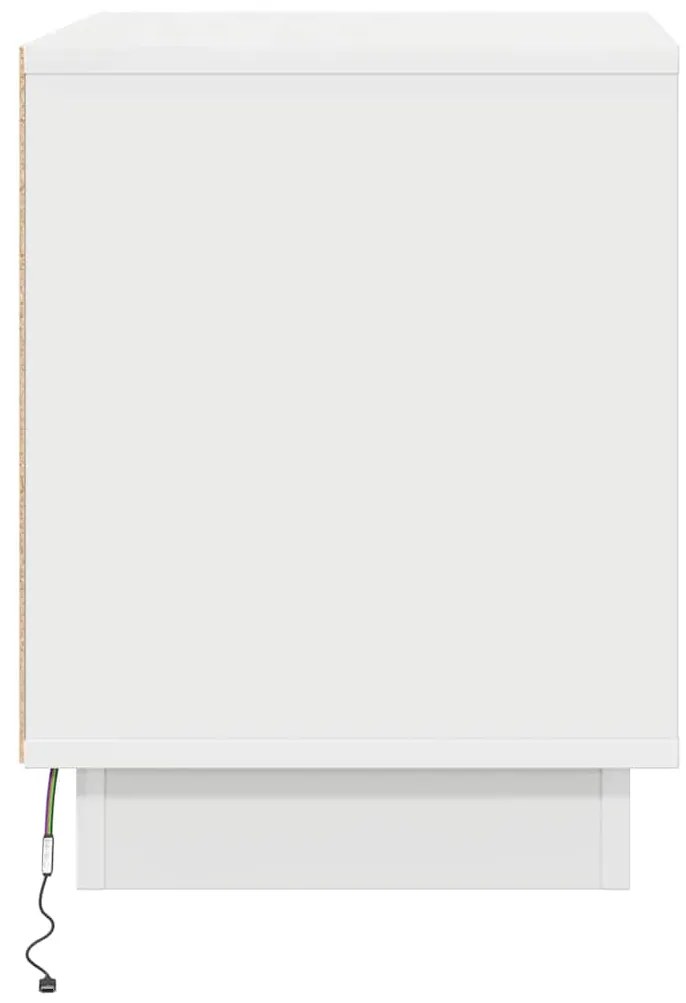 Cômodas de Canto com Luzes LED 2 pcs Brancas 44x34,5x45 cm