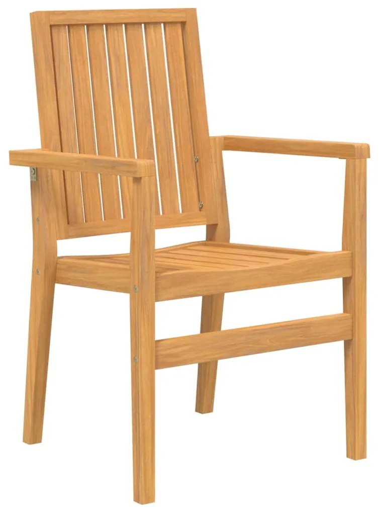 Cadeiras de jardim empilháveis 4 pcs 56,5x57,5x91cm teca maciça