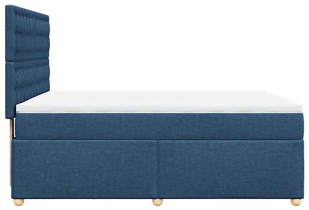 Cama com molas/colchão 140x190 cm tecido azul