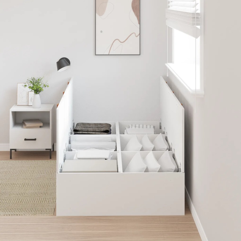 Estrado de cama com arrumação vidaXL Branco 75x190 cm