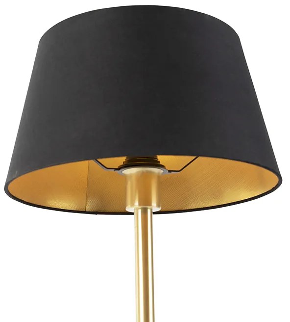 Candeeiro de mesa clássico em latão com cúpula preta 32 cm - Simplo Clássico / Antigo,Design
