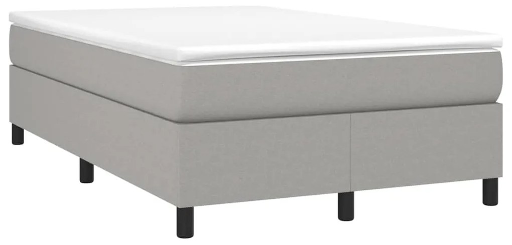 Estrutura de cama sem colchão 120x200 cm tecido cinzento-claro