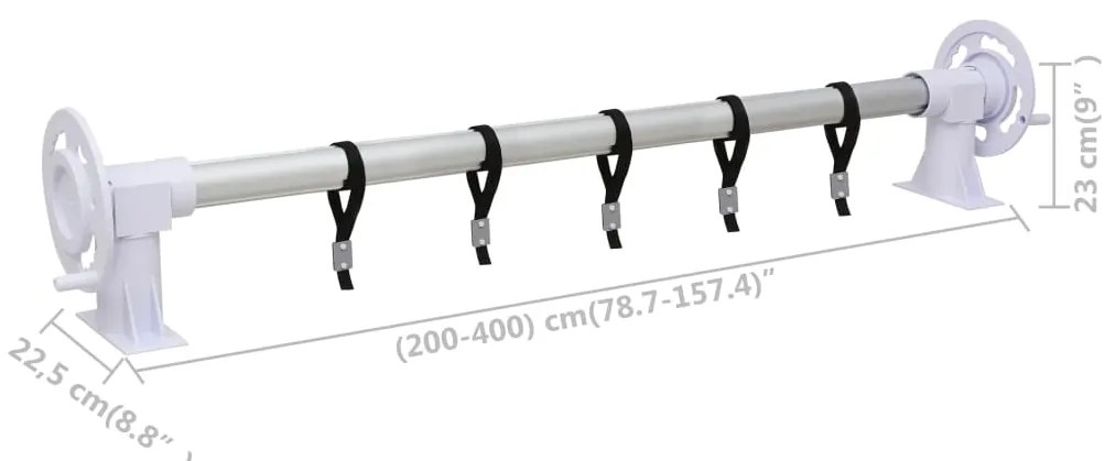 Enrolador para cobertura de piscina com base de plástico