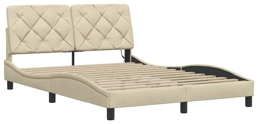 Estrutura de cama com LED sem colchão 140x200 cm tecido