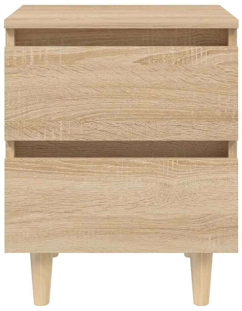 Mesas cabeceira 2 pcs c/ pernas pinho 40x35x50 cm carv. sonoma