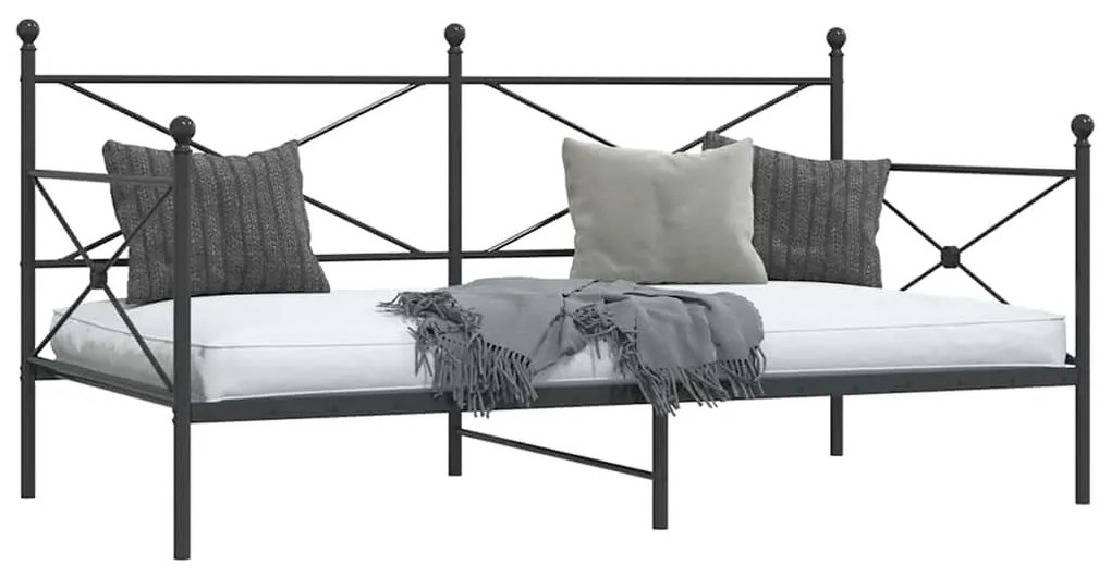 Cama de Dia sem Colchão 107x203 cm aço preto