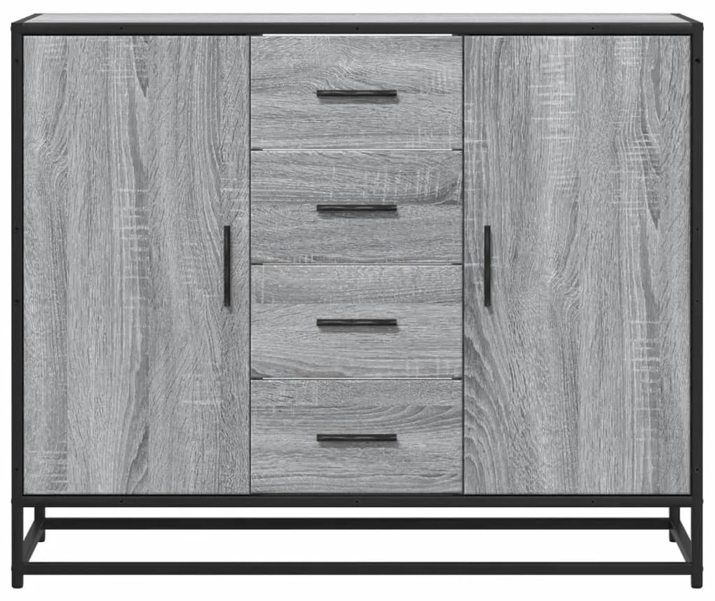 Aparador 92x35x76 cm derivados de madeira cinzento sonoma