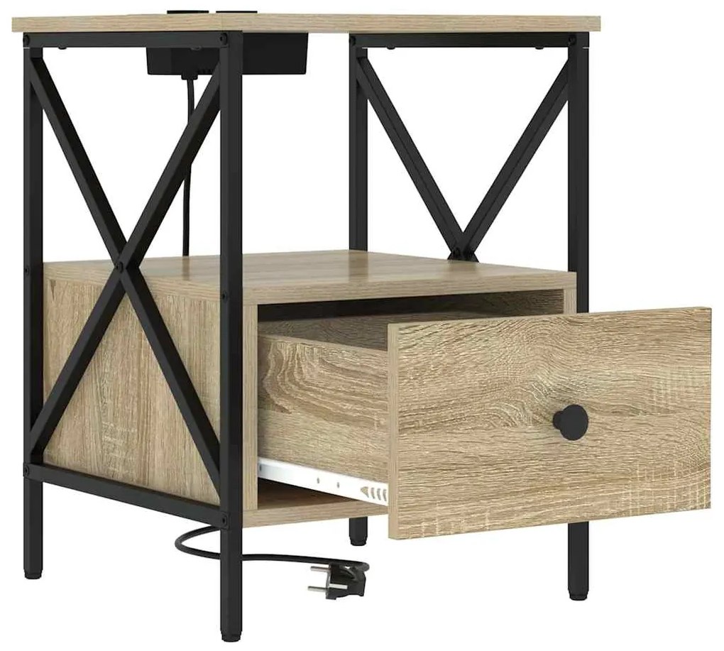 Armário de Cabeceira 2 pcs Carvalho sonoma 41.5 x 40.5 x 55 cm