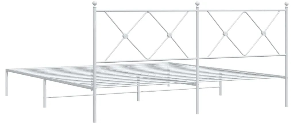 Estrutura de cama com cabeceira 180x200 cm metal branco