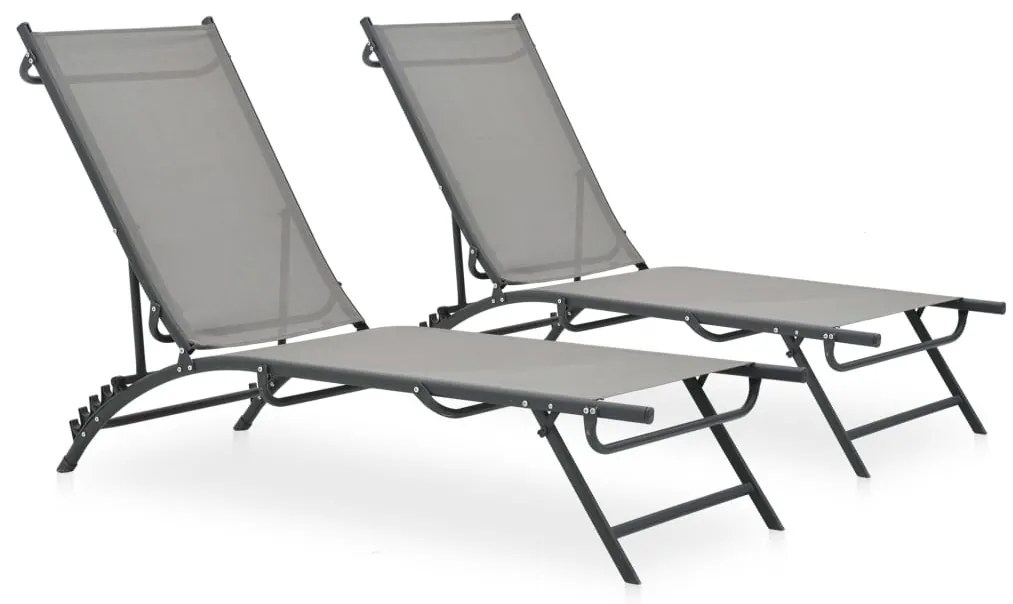 47848 vidaXL Espreguiçadeiras 2 pcs textilene e aço