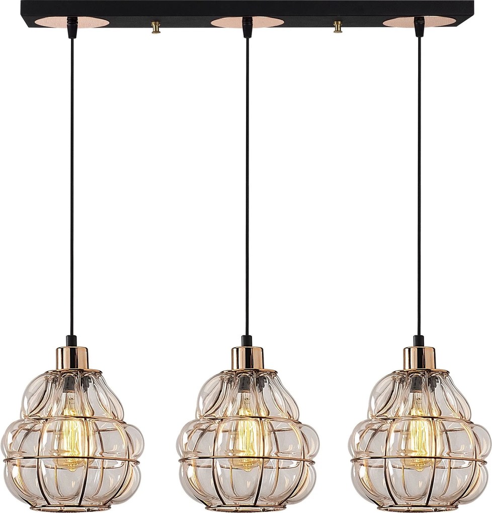 Candeeiro de Teto Safderun – Cobre – Diâmetro 70 cm, Altura 111 cm