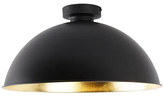 Candeeiro de teto preto com dourado 42 cm ajustável - Magnax