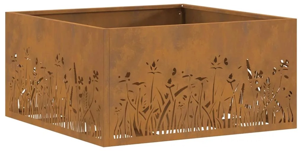 Fogueira vidaXL Quadrada 60x60x30 cm Aço Corten