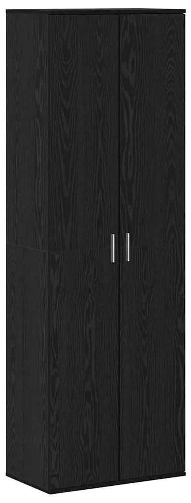Armário Alto Carvalho Preto 60x35x180 cm Madeira de Engenharia