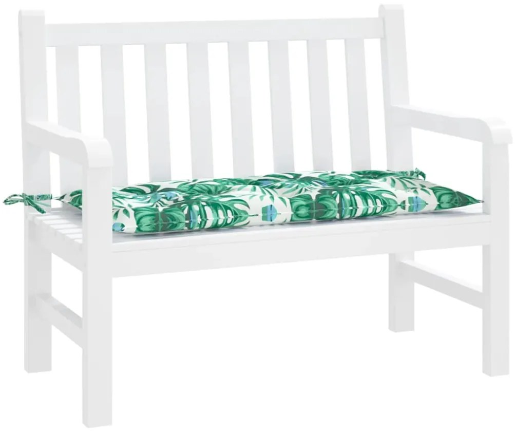 Almofadão banco jardim 110x50x7 cm tecido oxford padrão folhas