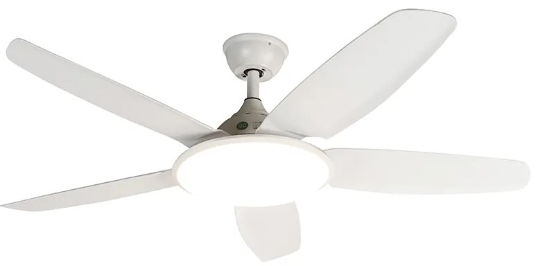 Ventilador de teto branco 130cm incl. LED regulável com controle remoto - Vifte
