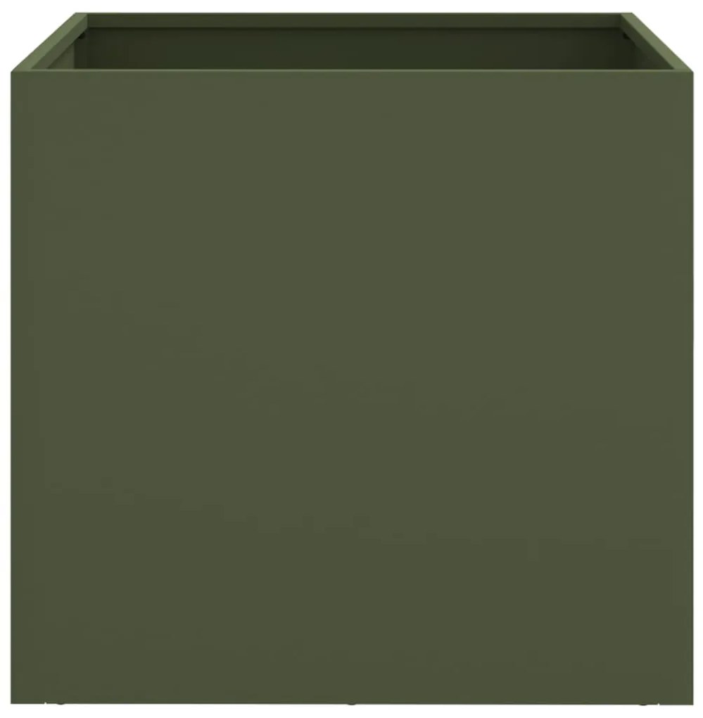 Vaso/floreira 42x40x39 cm aço verde azeitona