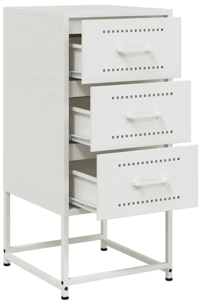 Mesa de cabeceira 36x39x78 cm aço branco