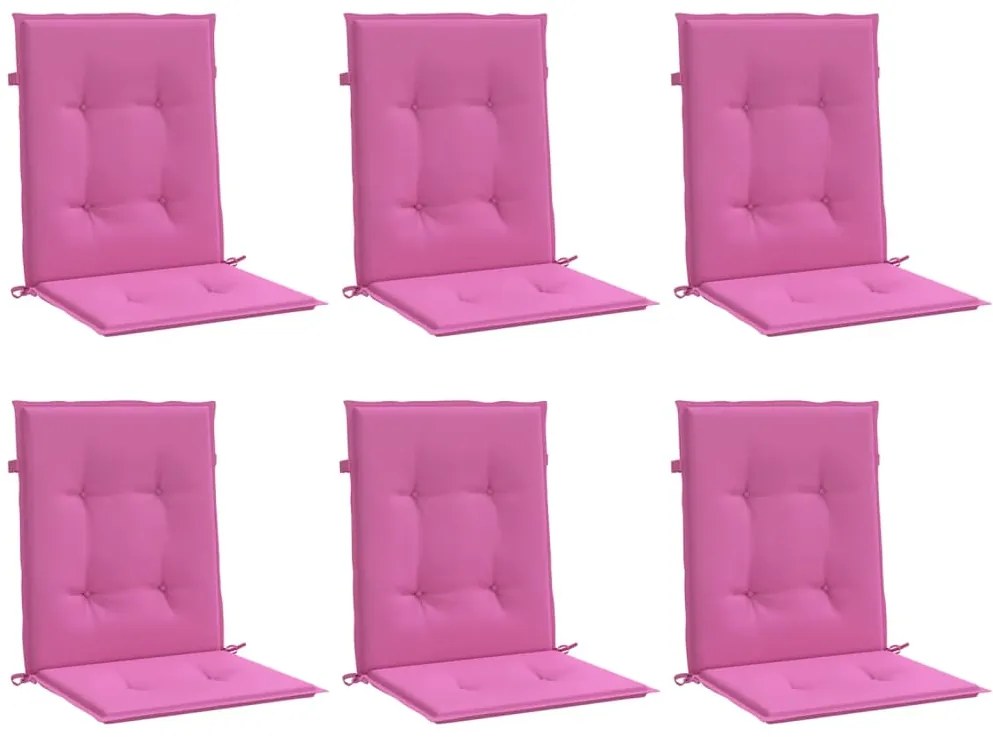 Almofadões p/ cadeira de encosto baixo 6 pcs tecido rosa