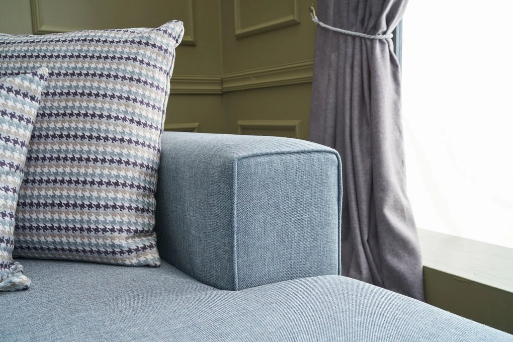Sofá-Cama de Canto Efsun – Azul – 300 x 78 x 202 cm