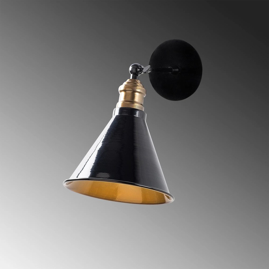 Candeeiro de Parede Berceste - Preto - 19 x 27 x 27 cm