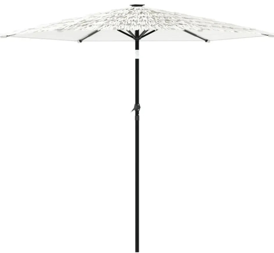 Guarda-sol de jardim com poste de aço 268x268x226 cm branco