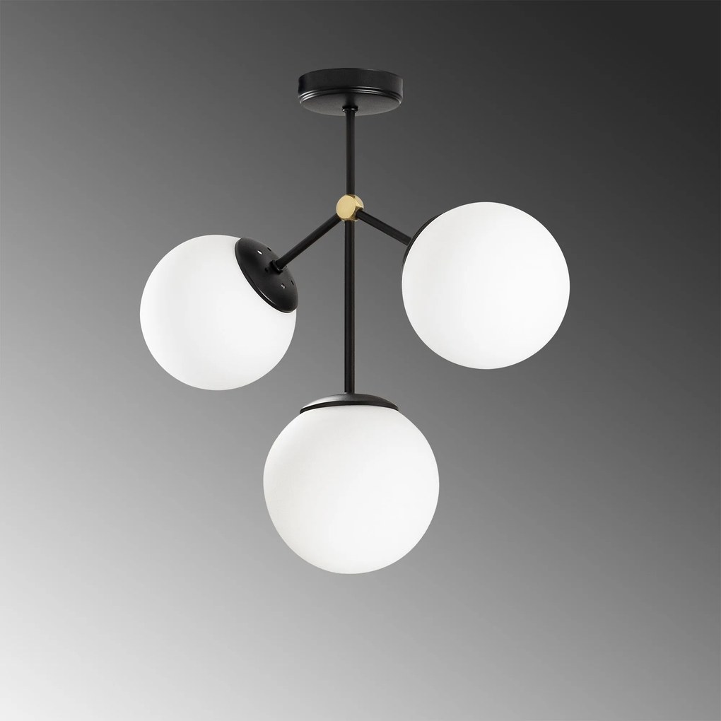 Candeeiro de Teto Damar – Preto e Branco – 43 x 15 cm