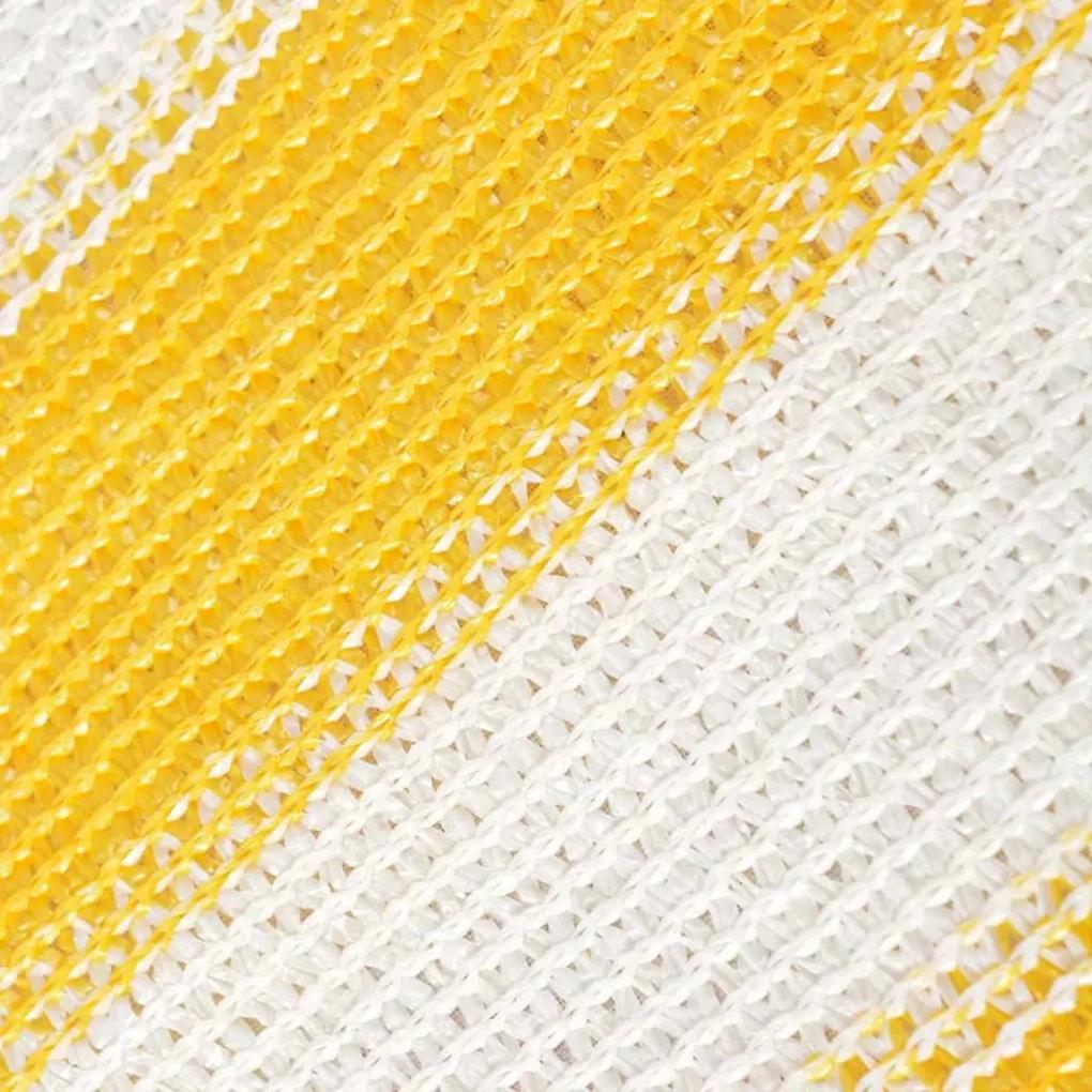 Tela de varanda PEAD 75x600 cm amarelo e branco
