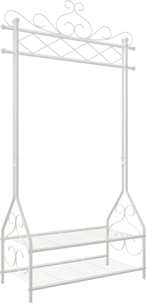 Cabide Guarda Roupa vintage com sapateira 92 x 173 x 41 cm bege