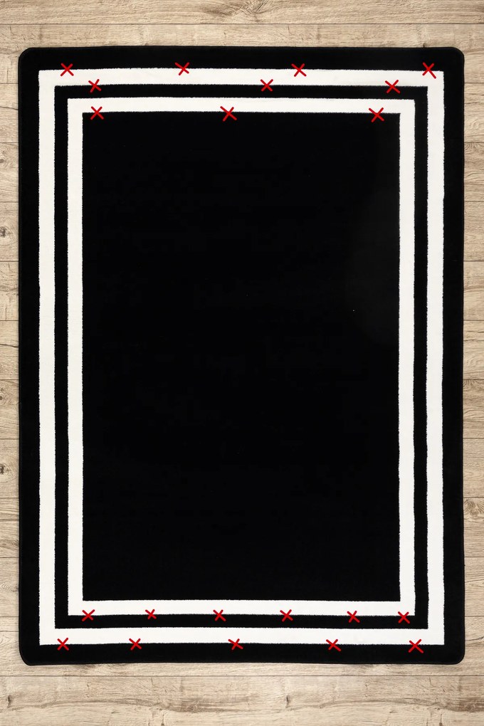 Tapete HAMPTON quadro preto - PRODUTO DE SEGUNDA GRAU