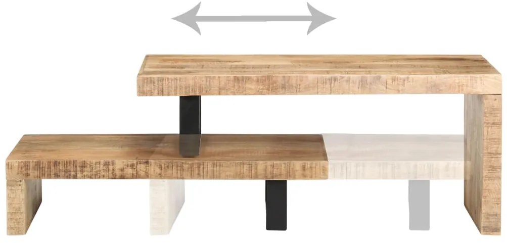 2 pcs conjunto de mesas de centro madeira de mangueira maciça