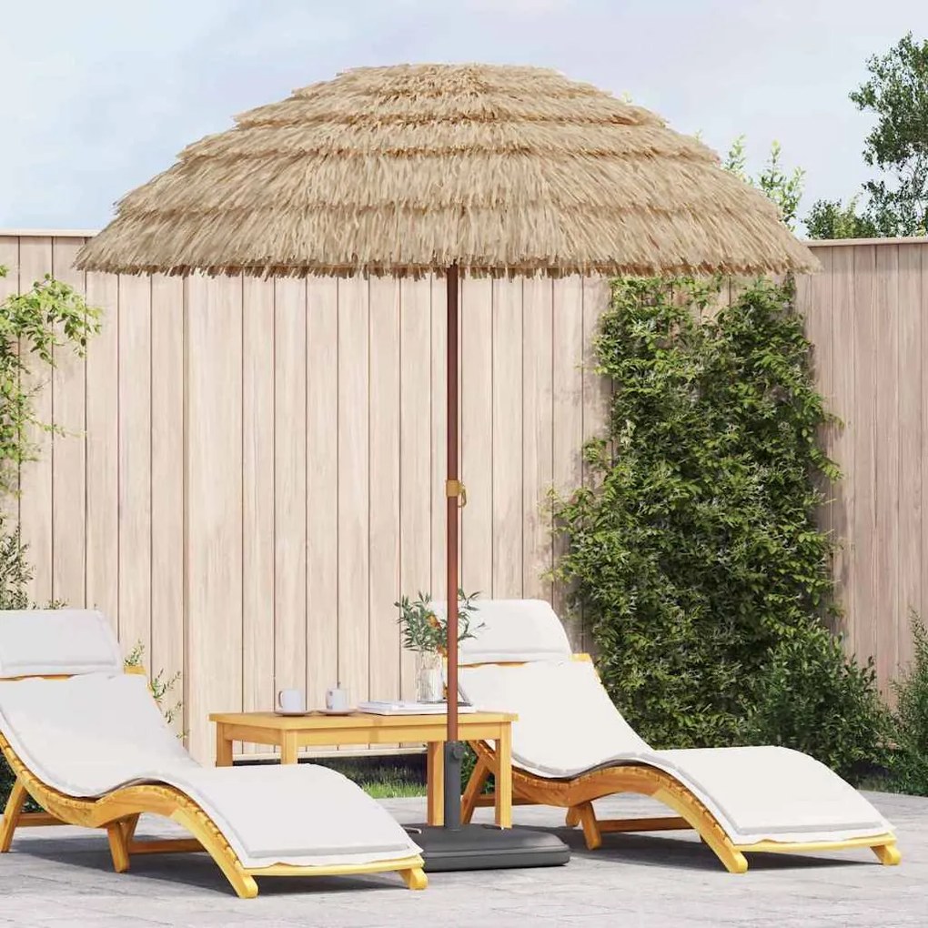 vidaXL Parasol de Praia Castanho Ø 206 x 209.5 cm Aço