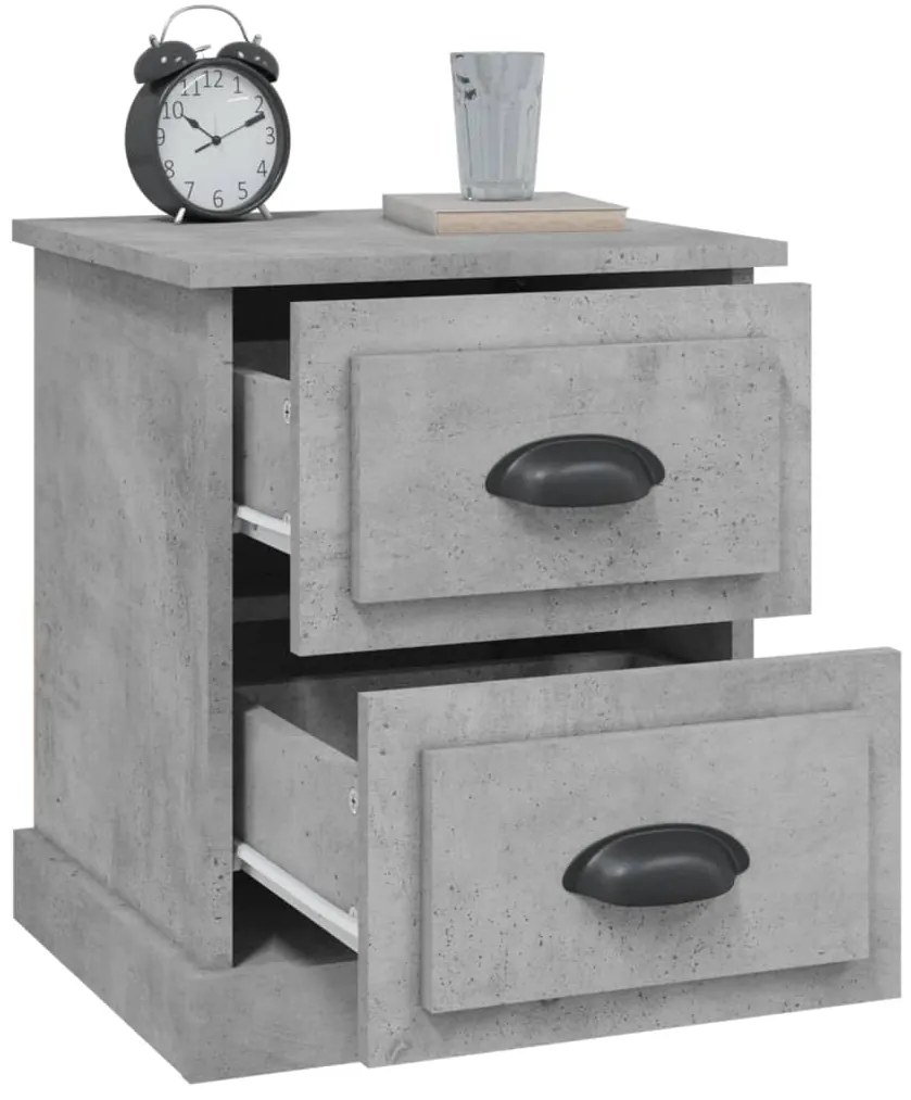 Mesa de cabeceira 39x39x47,5 cm derivados madeira cinza cimento