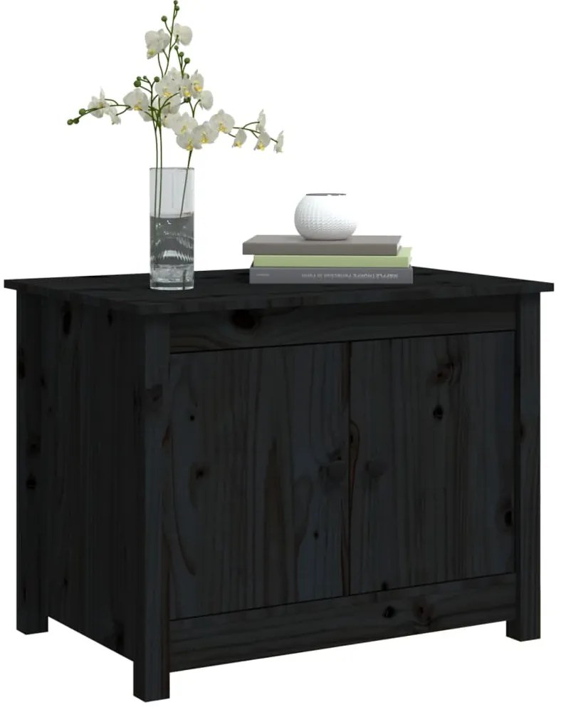 Mesa de centro 71x49x55 cm pinho maciço preto