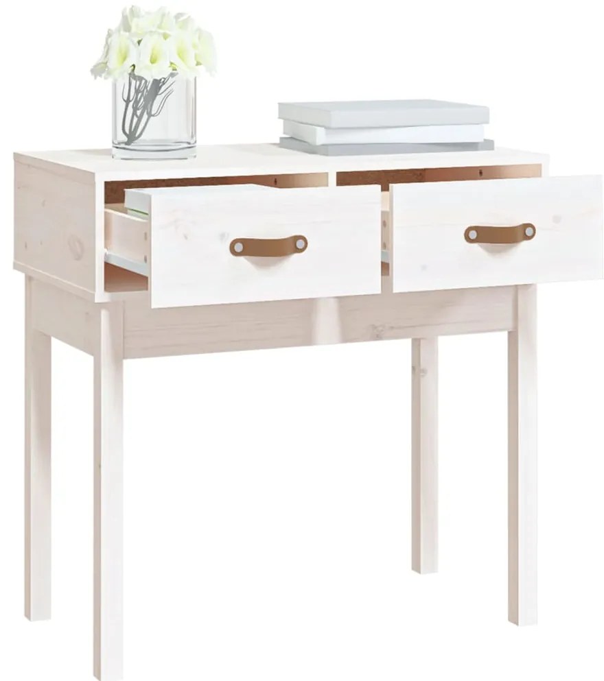 Mesa consola 76,5x40x75 cm pinho maciço branco