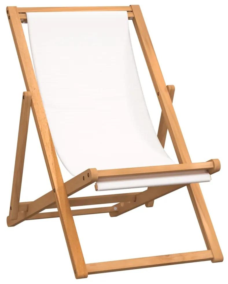 Cadeira de pátio em teca 56x105x96 cm creme