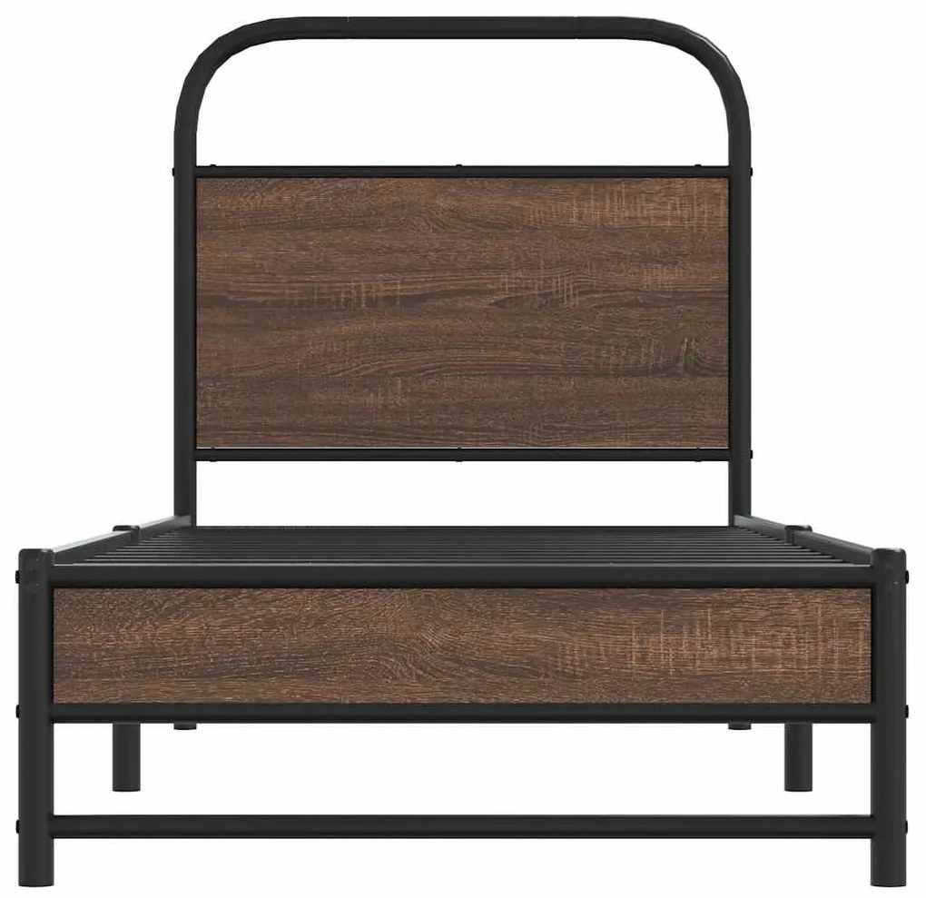 Estrutura cama s/ colchão derivados madeira carvalho castanho