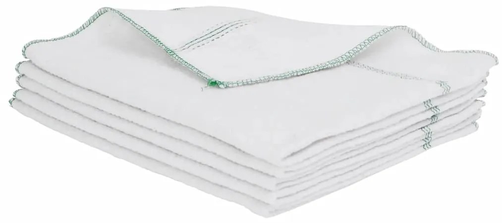 Panos de Limpeza 5 pcs 50x60 cm branco com riscas verdes