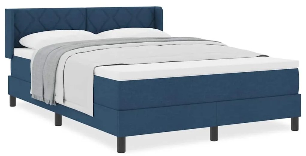 Cama Box com Colchão - Azul 140 x 190 cm, Tecido
