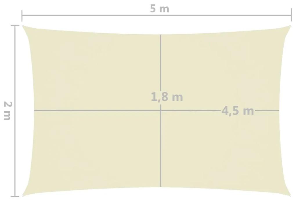 Para-sol tecido oxford retangular 2x5 m creme