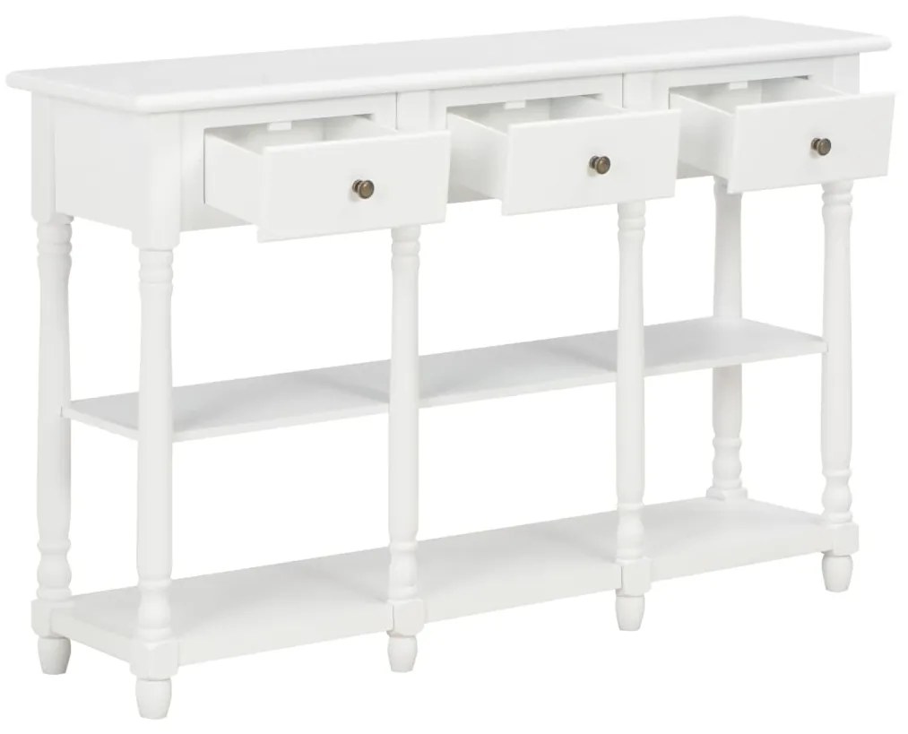 Consola de Entrada Marietta - 110x30x76 cm - Cor Branco - Derivados de