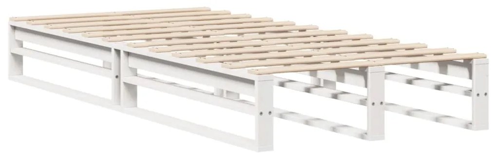 Cama com estante sem colchão 90x190 cm madeira maciça branco