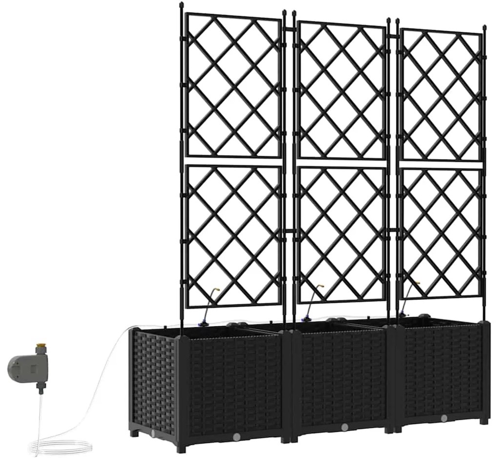 Jardineiras de Jardim 1 pc Preto 120 x 40 x 142 cm Plástico