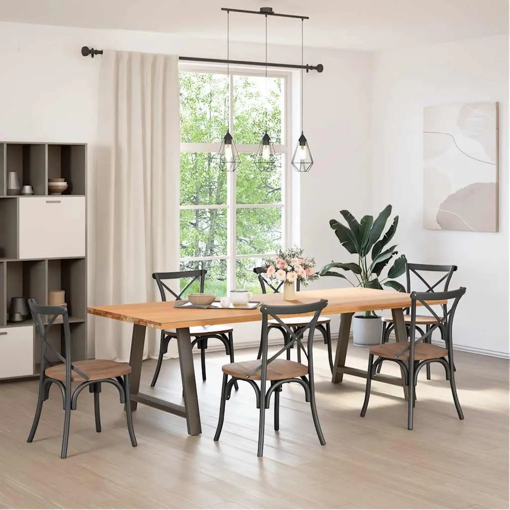 Pés de mesa de jantar em formato A, 2 peças, 90x (72-73) cm, aço